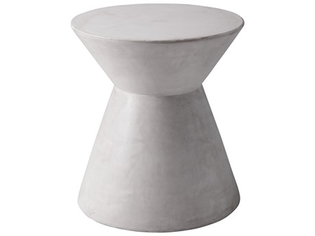 Sunpan Outdoor MIXT Astley Concrete White 17.5'' Wide Round End Table