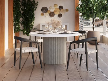 Sunpan Outdoor Cayman Teak Wood Charcoal Dining Set