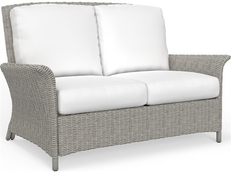 South Sea Rattan Juniper Bay Wicker Light Driftwood Outdoor Patio Loveseat
