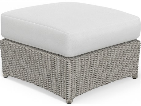 South Sea Rattan Juniper Bay Wicker Light Driftwood Outdoor Ottoman