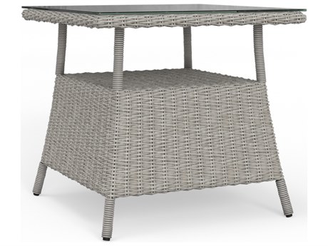South Sea Rattan Juniper Bay Quick Ship Wicker Square End Table