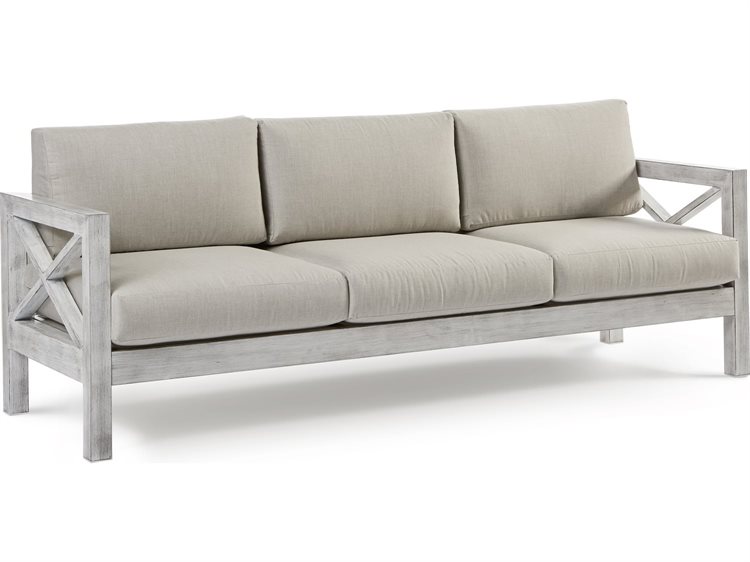 South Sea Rattan Farlowe Aluminum Brushed White Sofa
