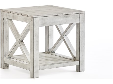 South Sea Rattan Farlowe Quick Ship Aluminum Square End Table