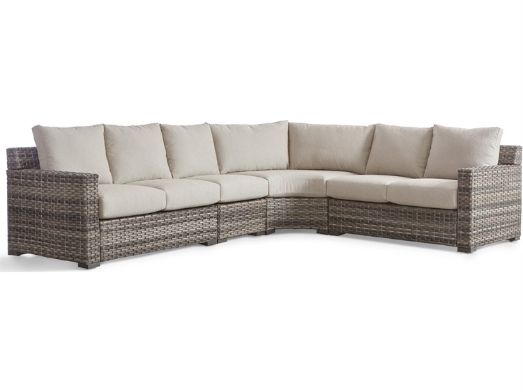 South Sea Rattan New Java Quick Ship Wicker Cushion Lounge Set