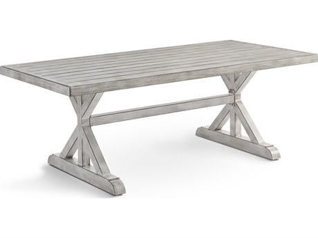 South Sea Rattan Dover Quick Ship Aluminum Rectangular Dining Table