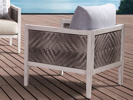 South Sea Rattan Veda Aluminum Soft White Lounge Chair