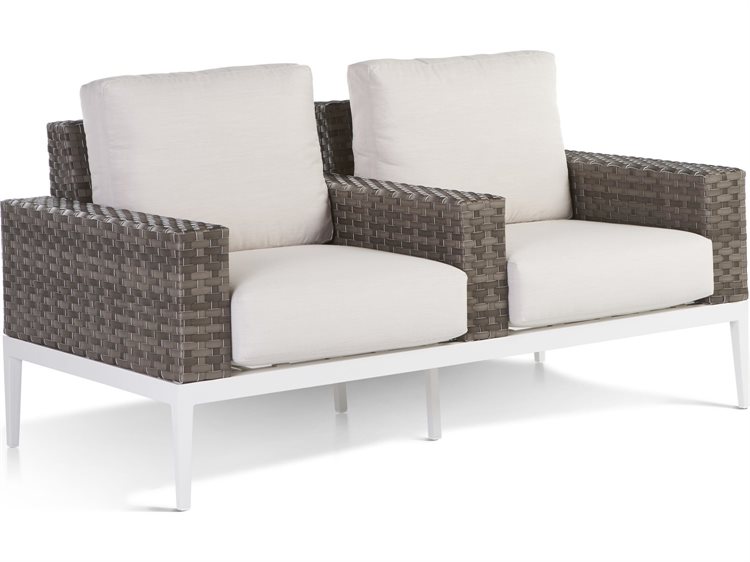 South Sea Rattan Stevie Wicker Theater-Style Outdoor Loveseat