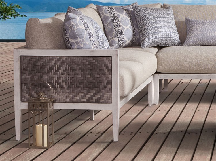South Sea Rattan Veda Aluminum Left Side Facing Outdoor Patio Loveseat