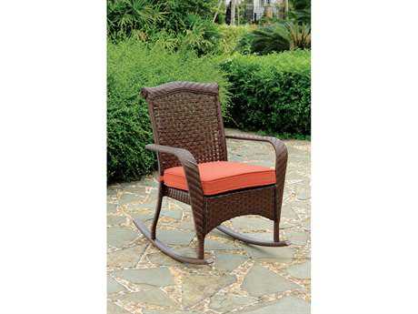 South Sea Rattan Martinique Wicker Spice Island Rocker Lounge Chair