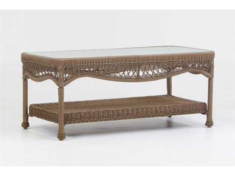 South Sea Rattan Riviera Wicker Twig 44''W x 22''D Rectangular Coffee Table