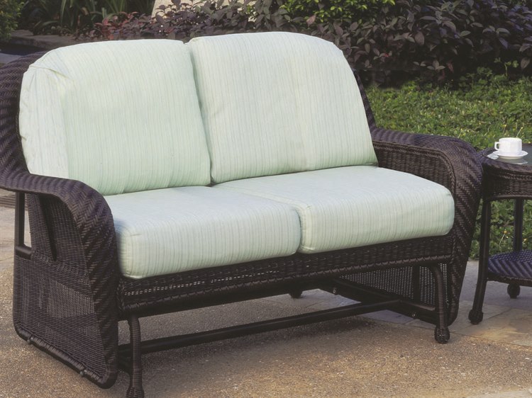 South Sea Rattan Key West Wicker Double Glider Outdoor Loveseat