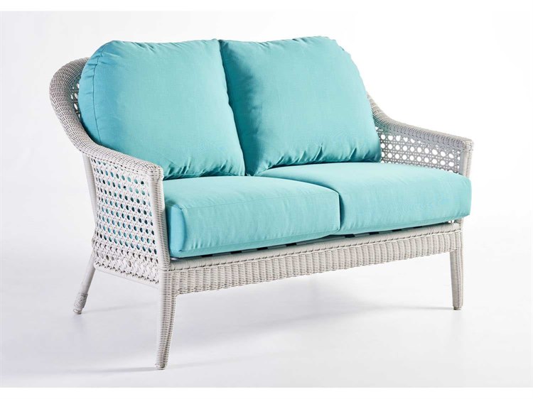 South Sea Rattan Monaco Wicker Rustic White Loveseat SR75602