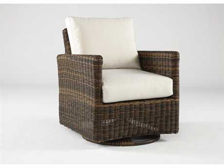 South Sea Rattan Del Ray Wicker Chestnut Swivel Glider Lounge Chair