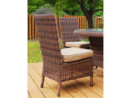 South Sea Rattan Del Ray Wicker Chestnut Dining Side Chair