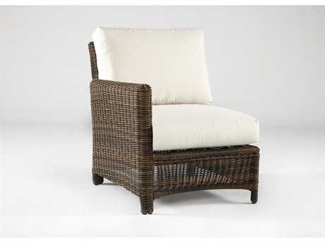 South Sea Rattan Del Ray Wicker Chestnut Left Arm Outdoor Patio Lounge Chair