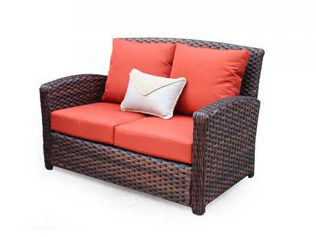 South Sea Rattan Huntington Wicker Hazelnut Outdoor Patio Loveseat