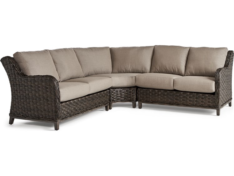 South Sea Rattan Grand Isle Quick Ship Wicker Cushion Lounge Set