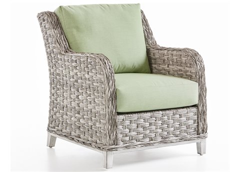 South Sea Rattan Grand Isle Quick Ship Wicker Cushion Lounge Chair