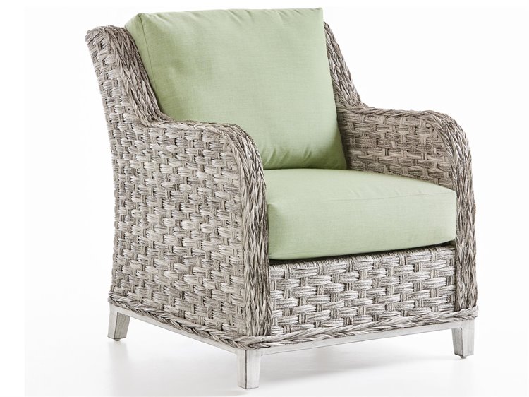 South Sea Rattan Grand Isle Quick Ship Wicker Cushion Lounge Chair