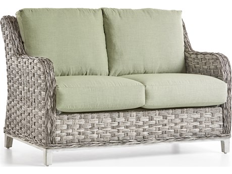 South Sea Rattan Grand Isle Quick Ship Wicker Cushion Loveseat