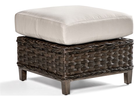 South Sea Rattan Grand Isle Quick Ship Wicker Cushion Ottoman