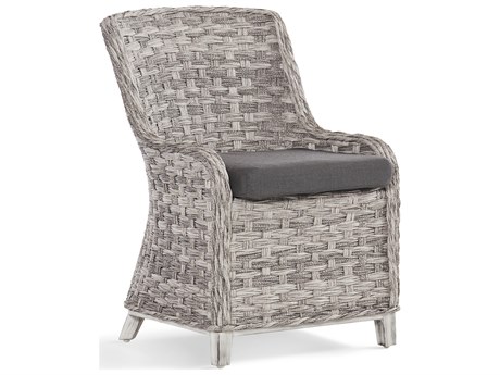 South Sea Rattan Grand Isle Quick Ship Wicker Cushion Dining Chair