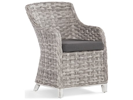 South Sea Rattan Grand Isle Quick Ship Wicker Cushion Dining Chair