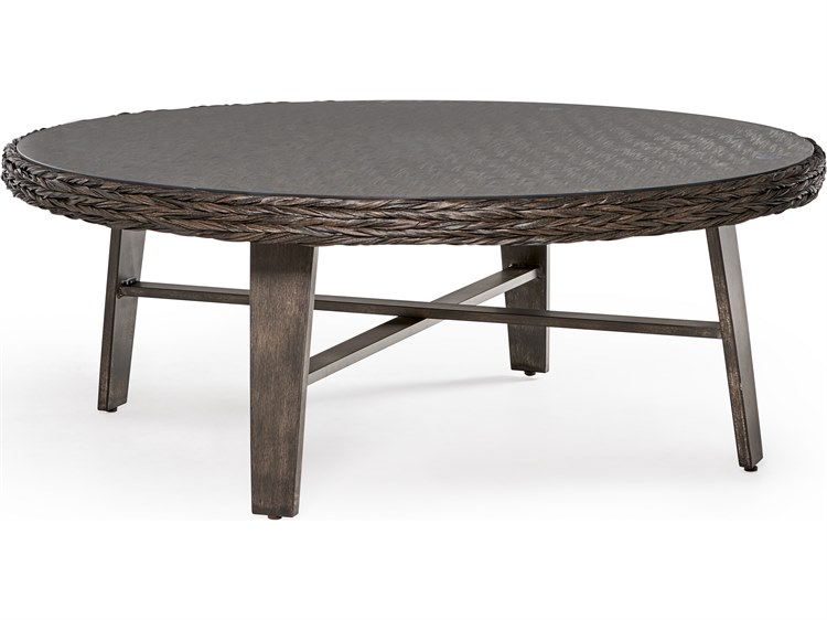 South Sea Rattan Grand Isle Quick Ship Wicker Round Coffee Table