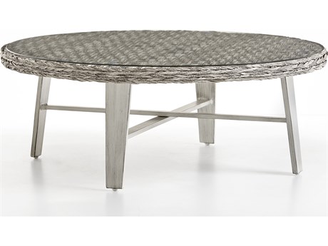South Sea Rattan Grand Isle Quick Ship Wicker Round Coffee Table