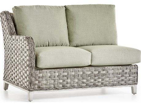 South Sea Rattan Grand Isle Quick Ship Wicker Cushion Loveseat