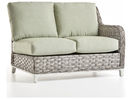 South Sea Rattan Grand Isle Quick Ship Wicker Cushion Loveseat