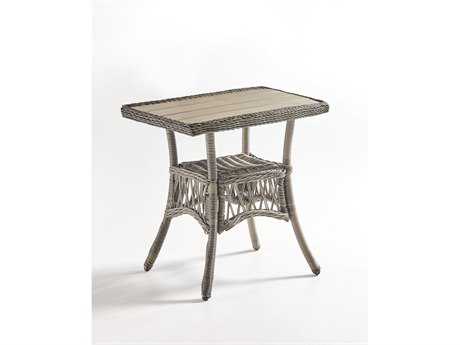 South Sea Rattan Westbay Wicker Slate Rectangular Poly Top Outdoor End Table