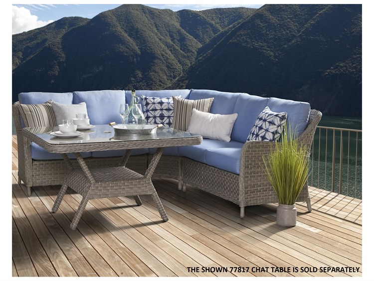 South Sea Rattan Mayfair Quick Ship Wicker Cushion Lounge Set