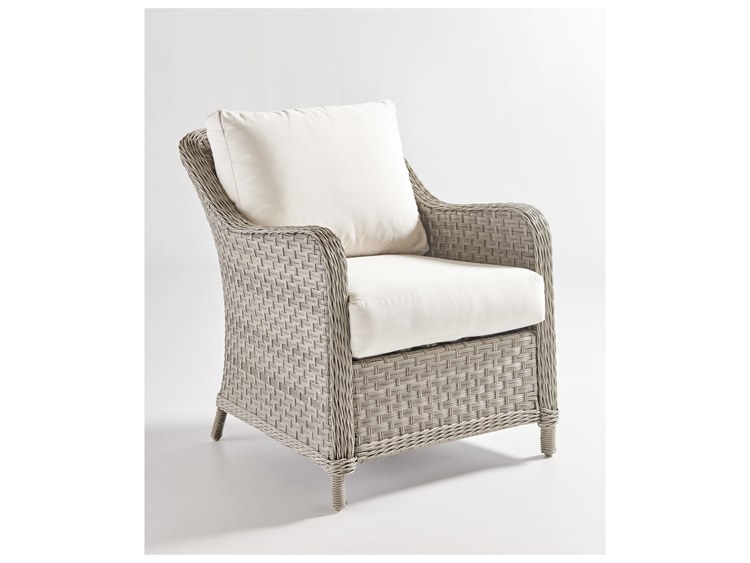 South Sea Rattan Mayfair Quick Ship Wicker Cushion Lounge Chair