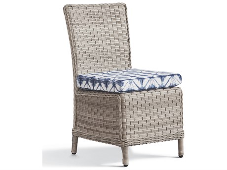 South Sea Rattan Mayfair Quick Ship Wicker Cushion Dining Chair