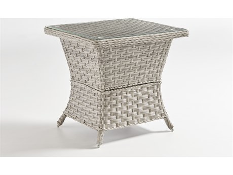 South Sea Rattan Mayfair Quick Ship Wicker Square End Table
