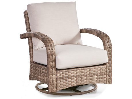 South Sea Rattan Driftwood Bay Wicker Warm/Neutral Swivel Glider Outdoor Patio Lounge Chair