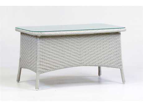 South Sea Rattan Bahia Wicker Rectangular Glass Top Coffee Table