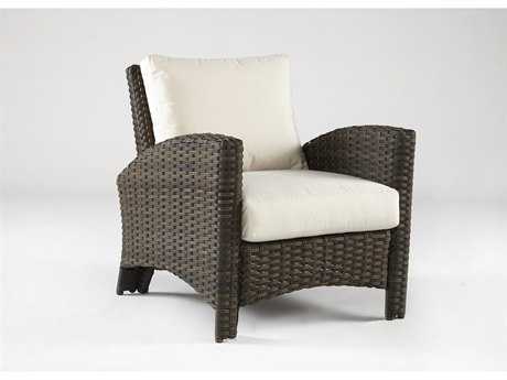 South Sea Rattan Panama Wicker Charcoal Brown Outdoor Lounge Chair