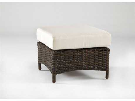 South Sea Rattan Panama Wicker Charcoal Brown Outdoor Ottoman