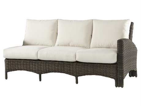 South Sea Rattan Panama Wicker Charcoal Brown Right Arm Sofa