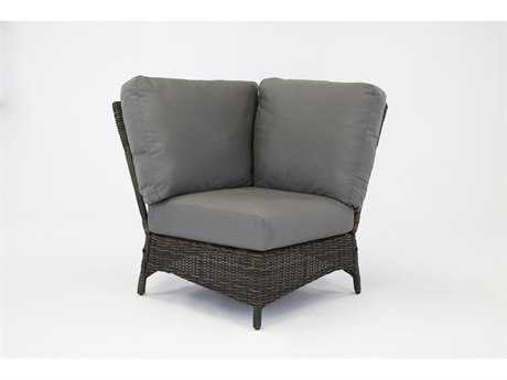 South Sea Rattan Saint John Wicker Cappuccino Corner Outdoor Lounge Chair