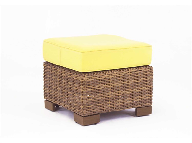South Sea Rattan Java Wicker Honey Patio Ottoman