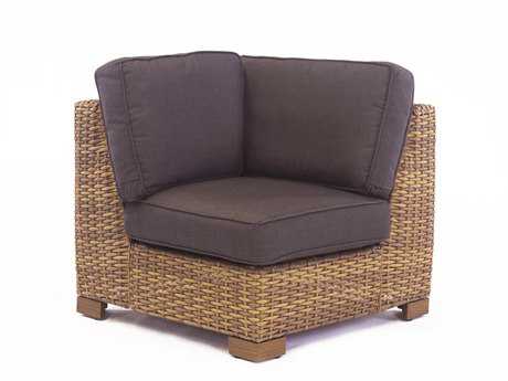 South Sea Rattan Java Wicker Honey Corner Patio Lounge Chair