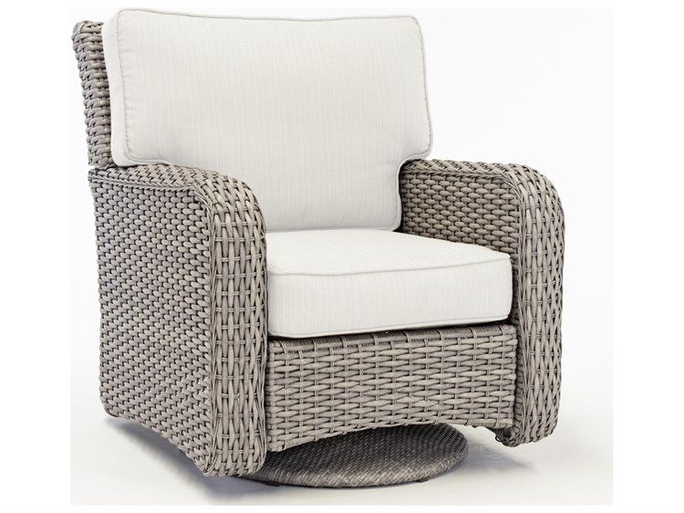 South Sea Rattan St Tropez Quick Ship Wicker Cushion Lounge Chair