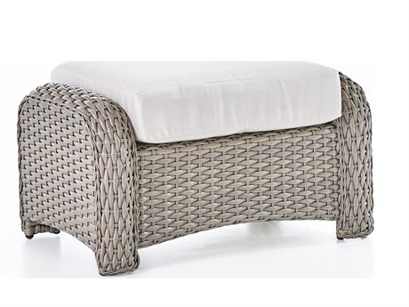 South Sea Rattan St Tropez Quick Ship Wicker Cushion Ottoman
