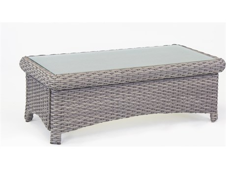 South Sea Rattan St Tropez Quick Ship Aluminum Rectangular Coffee Table