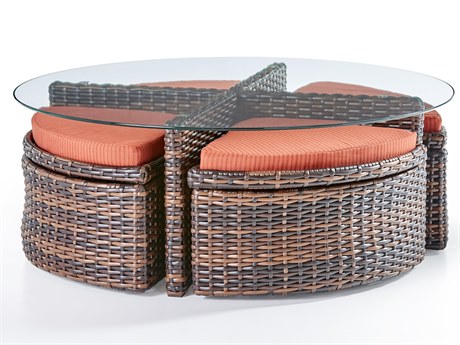 South Sea Rattan Saint Tropez Wicker Cushion Ottoman