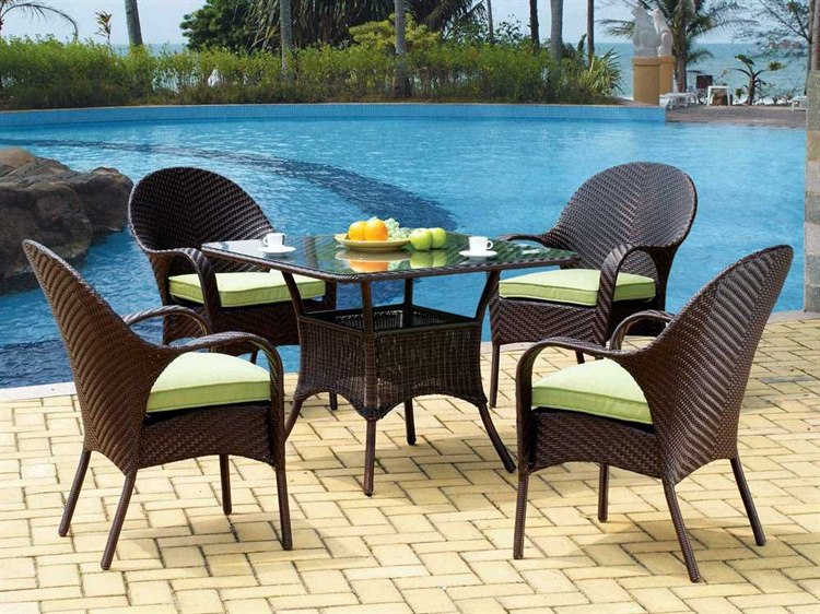 South Sea Rattan Bahia Bistro Cushion Wicker Dining Set Bahwrds