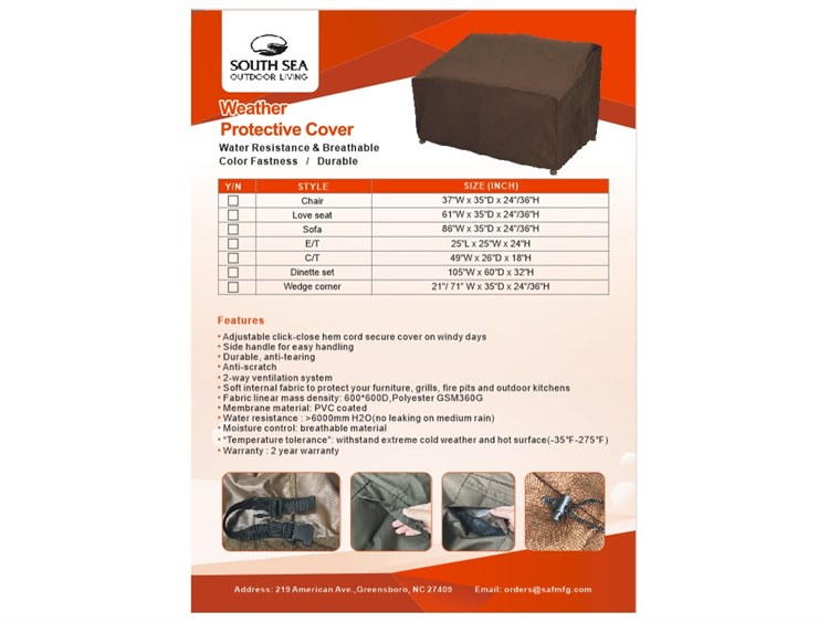 South Sea Rattan Rain Covers Quick Ship Patio